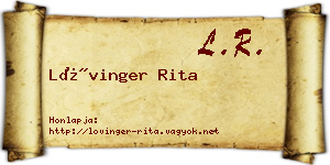 Lővinger Rita névjegykártya